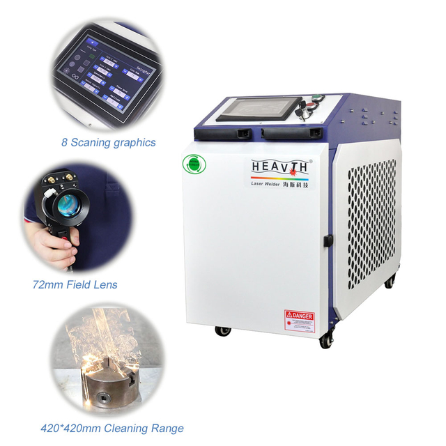 CleanPro2000CW Vodno hlajenje Fiber Laser Rust Paint Odstrani manj poškodb Čistilni stroj