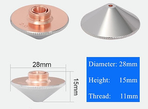WSX-suuttimet, halkaisija: φ28 mm, korkeus: 15 mm, kierre: M11*0,75, materiaali: kromipinnoitettu